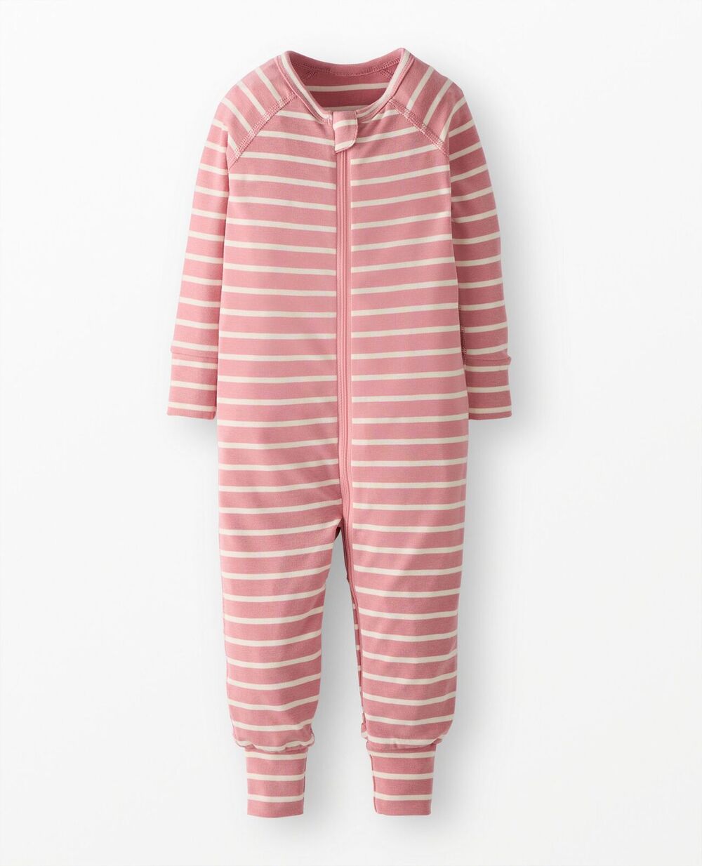 NWT Hanna Andersson HannaSoft Stretch Striped Sleeper Pink/White SZ 50 (0-3 Mos)